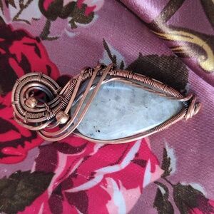 Elegant Copper Wire Wrapped Pendant